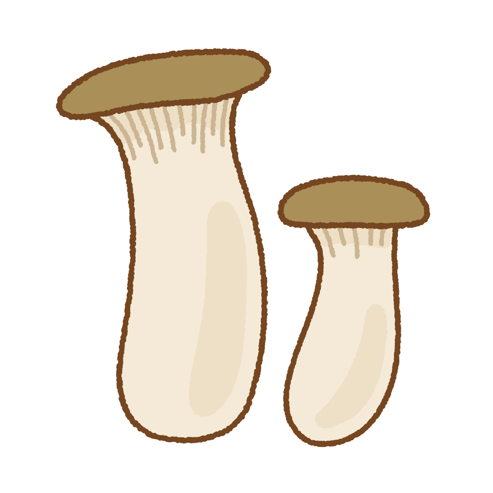 エリンギのフリーイラスト Clip art of king-trumpet-mushroom