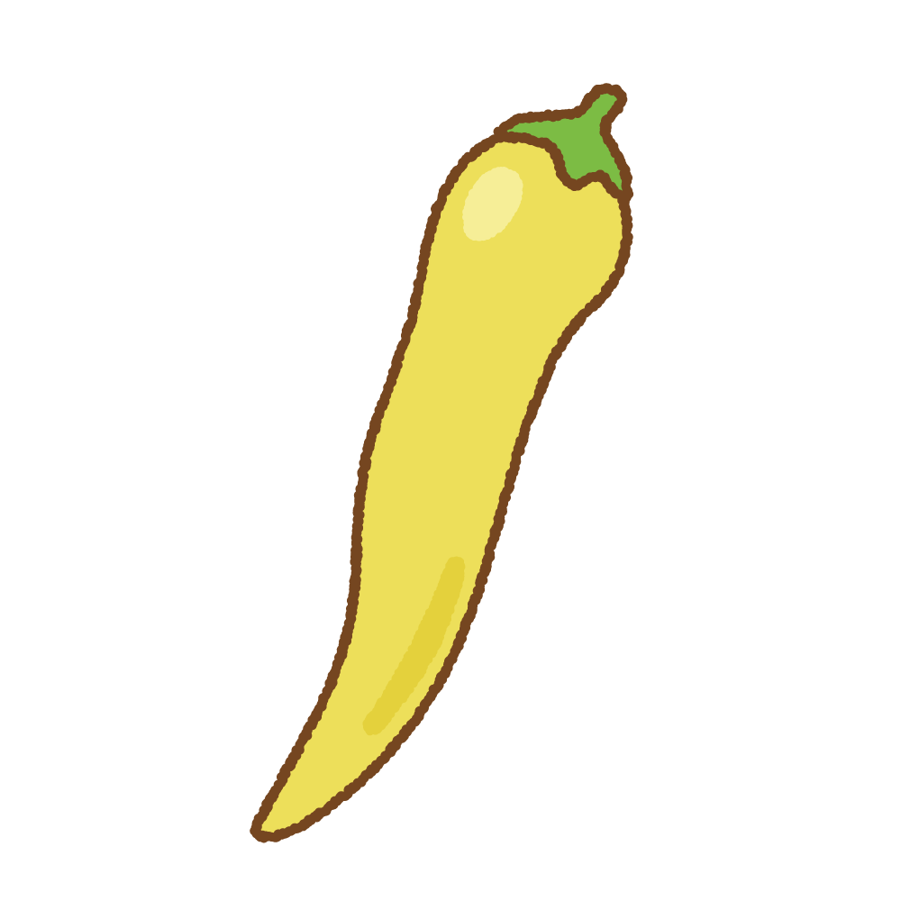 黄トウガラシのフリーイラスト Clip art of yellow chili-pepper