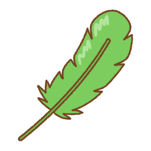 緑の羽根のフリーイラスト Clip art of green feather