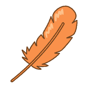 オレンジの羽根のフリーイラスト Clip art of orange feather