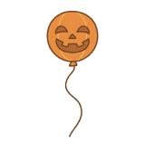 ハロウィンバルーンのフリーイラスト Clip art of halloween-balloon-pumpkin