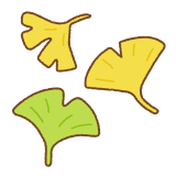 イチョウの葉のフリーイラスト Clip art of ginkgo-leaf