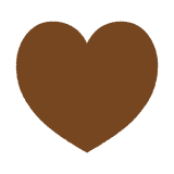 ハートのシルエット Silhouette heart brown