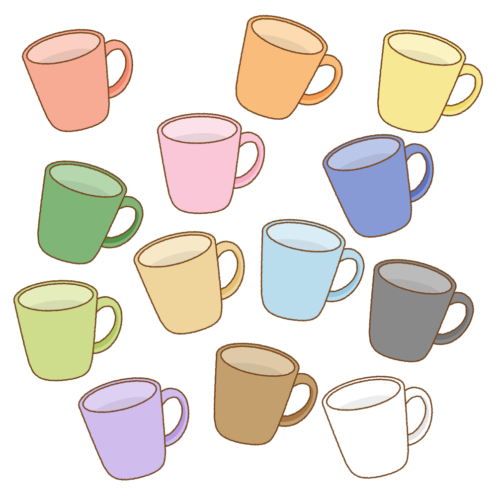 マグカップのフリーイラスト Clipart of mugs