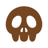 ドクロのシルエット Clip art of skull silhouette