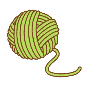 緑の毛糸玉のフリーイラスト Clip art of green yarn