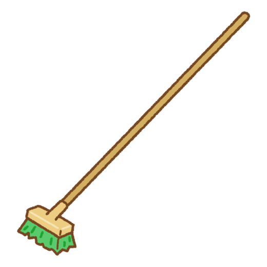 デッキブラシのイラスト