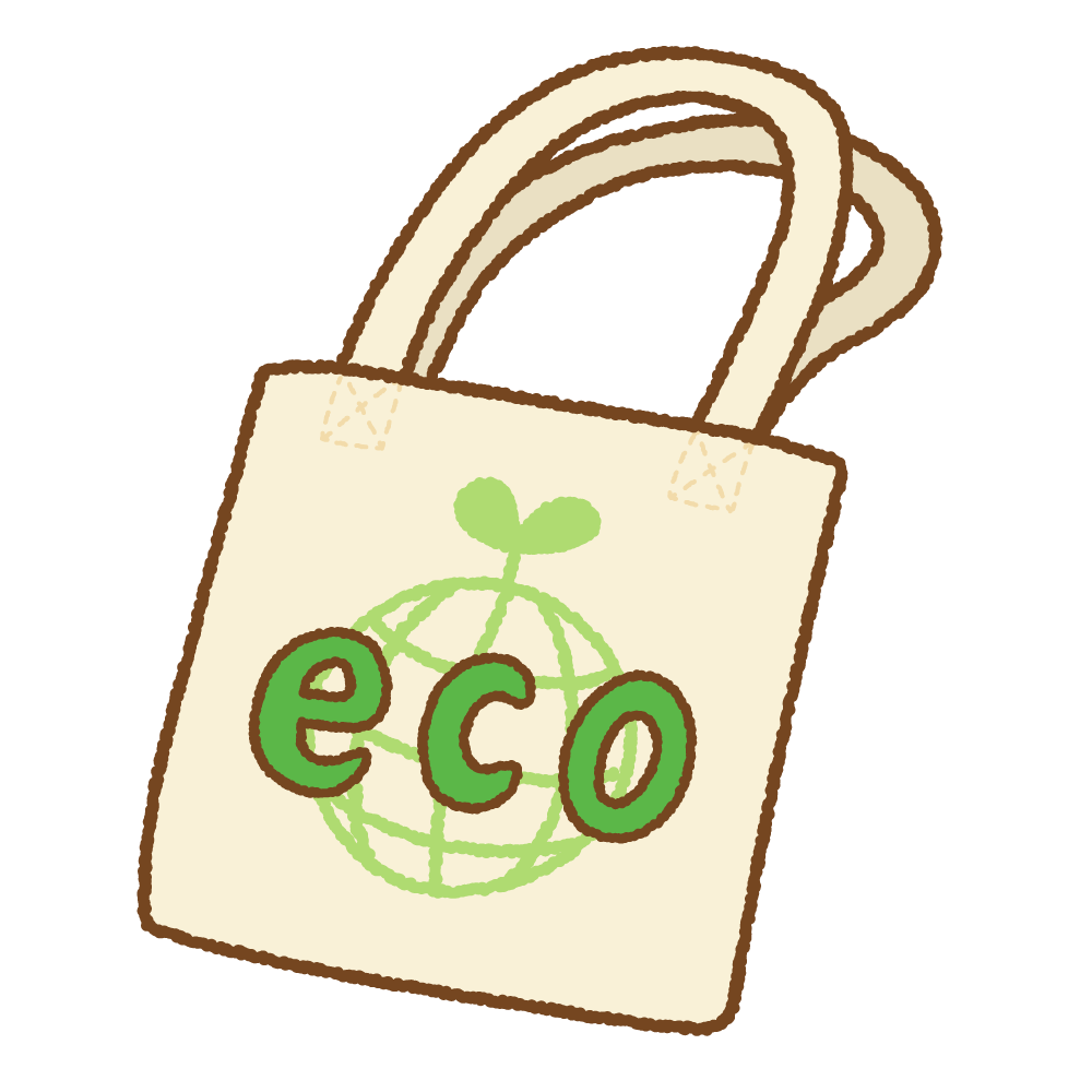 エコバッグのフリーイラスト Clip art of eco-bag