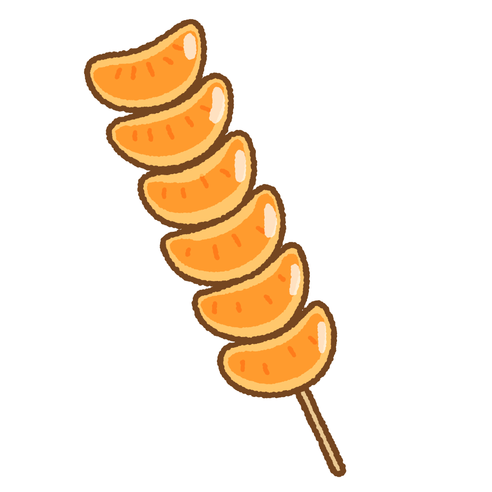 ミカンのフルーツ飴のイラスト Clip art of orange furuit-candy
