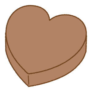 ハート型のチョコーレトボックスのフリーイラスト Clip art of heart-box