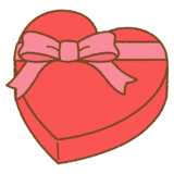 ハート型のチョコレートボックスのフリーイラスト Clip art of heart-box