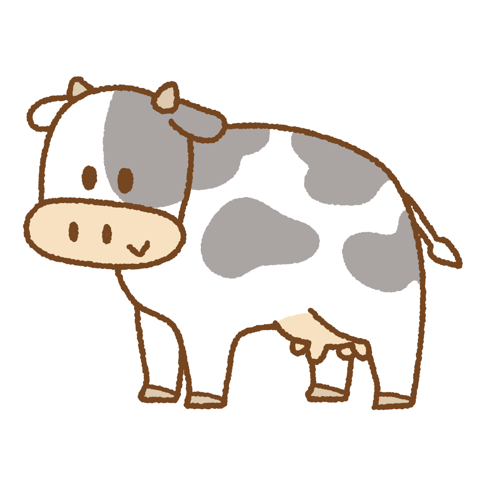 牛のフリーイラスト Clip art of female cow