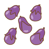 小ナスのフリーイラスト Clip art of small-eggplant