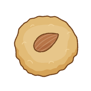 アーモンドクッキーのフリーイラスト Clip art of almond cookies