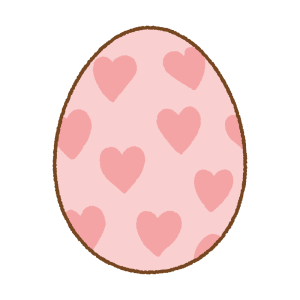 ハート柄のイースターエッグのフリーイラスト Clip art of heart pattern easter egg