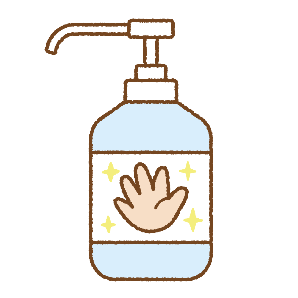手の消毒液のフリーイラスト Clip art of hand-sanitizer