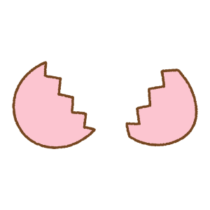 ピンクのタマゴのフリーイラスト Clip art of pink egg open