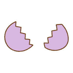紫のタマゴのフリーイラスト Clip art of purple egg open
