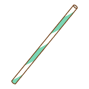 緑の紙ストローのフリーイラスト Clip art of green paper straw