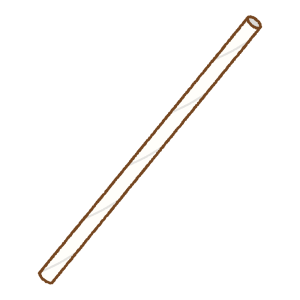 白い紙ストローのフリーイラスト Clip art of white paper straw