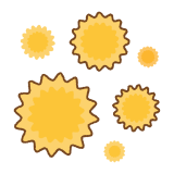 花粉のフリーイラスト Clip art of pollens