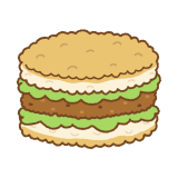 ライスバーガーのフリーイラスト Clip art of rice-burger