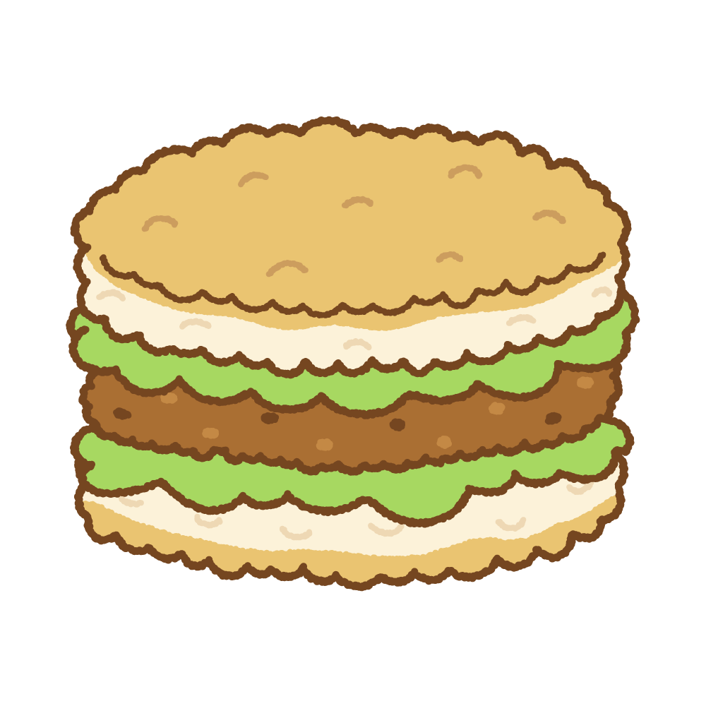 ライスバーガーのイラスト 商用okの無料イラスト素材サイト ツカッテライスバーガーのイラスト