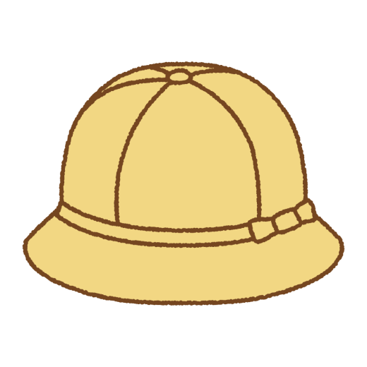 黄色い通学帽のイラスト（ハット）