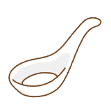 レンゲのフリーイラスト Clip art of chinese soup spoon