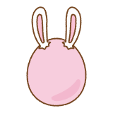ピンクうさ耳タマゴのフリーイラスト Clip art of rabbit-ears-egg