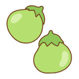 丸形の青ナスのフリーイラスト Clip art of greenball eggpant