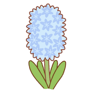 青いヒヤシンスのフリーイラスト Clip art of blue hyacinth