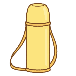 黄色の水筒のフリーイラスト Clip art of yellow thermos
