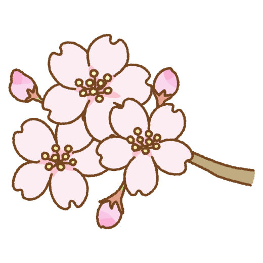 桜の花のフリーイラスト Clip art of cherry blossom flower