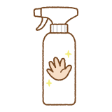手の消毒スプレーのフリーイラスト Clip art of hand-sanitizer spray