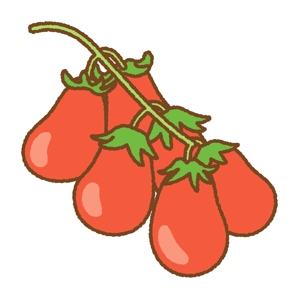 ペアートマトのフリーイラスト Clip art of pear tomato