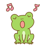 歌っているカエルのフリーイラスト Clip art of singing frog