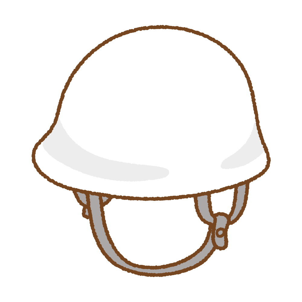 白いヘルメットのフリーイラスト Clip art of white hard-hat