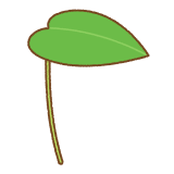 葉っぱの傘のフリーイラスト Clip art of leaf umbrella