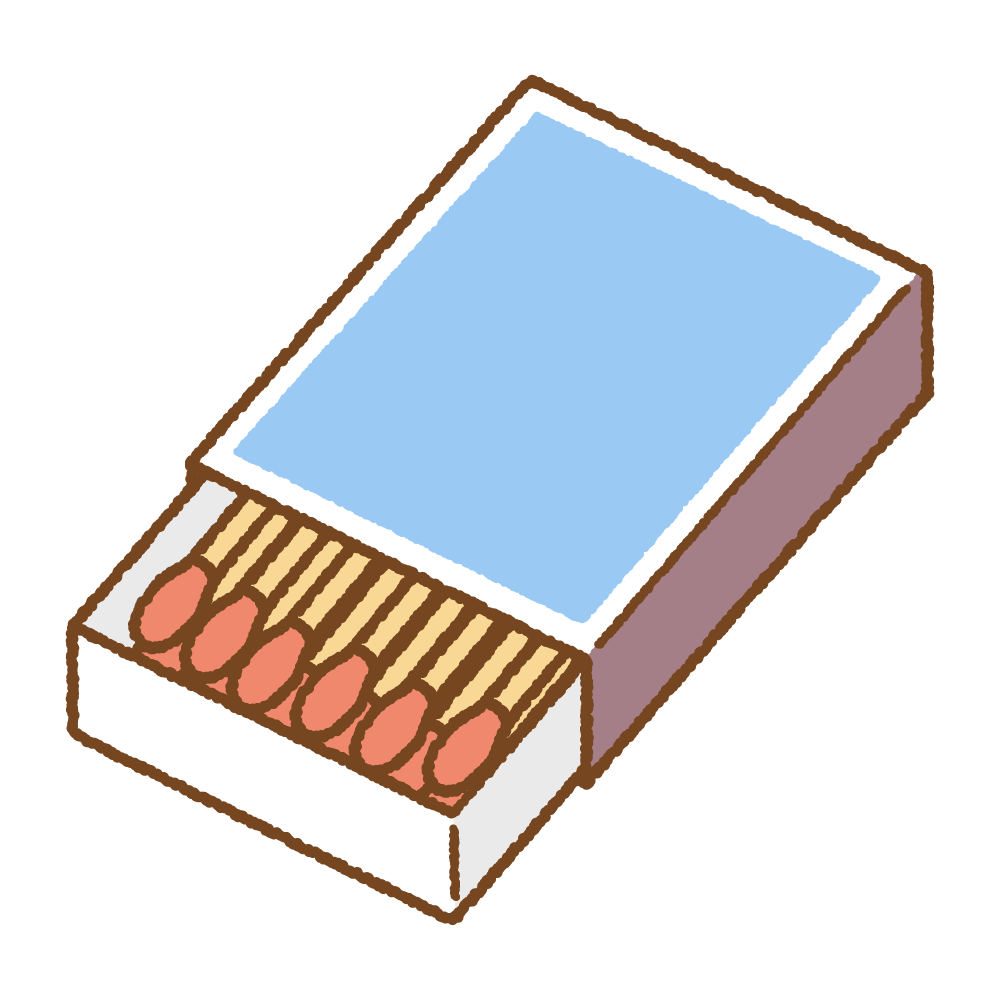 マッチ箱のフリーイラスト Clip art of matchbox