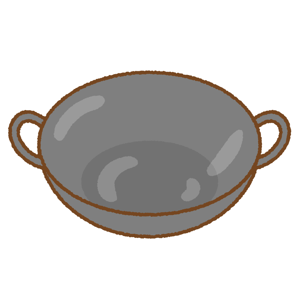 中華鍋のフリーイラスト Clip art of wok