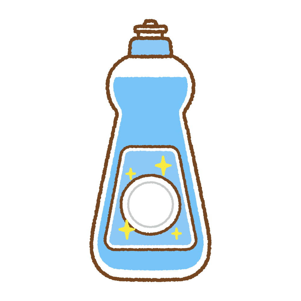 食器用洗剤のフリーイラスト Clip art of dishwashing-liquid