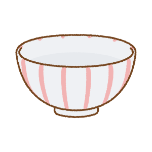 ごはん茶碗のフリーイラスト Clip art of gohan-chawan