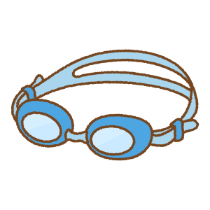 水泳用ゴーグルのフリーイラスト Clip art of swimming goggles
