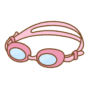 水泳用ゴーグルのフリーイラスト Clip art of swimming goggles