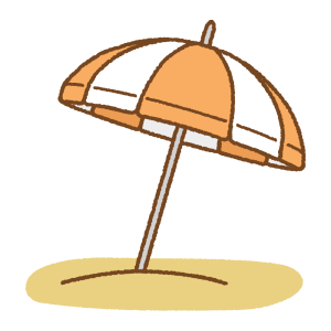 ビーチパラソルのフリーイラスト Clip art of beach-parasol