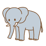 ゾウのフリーイラスト Clip art of elephant