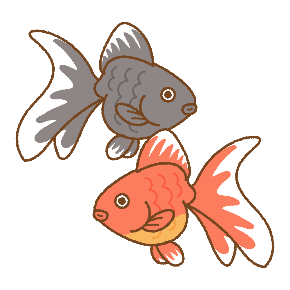 金魚のフリーイラスト Clip art of goldfish