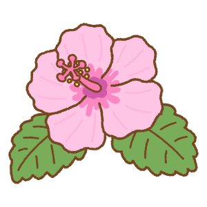 ハイビスカスのフリーイラスト Clip art of hibiscus