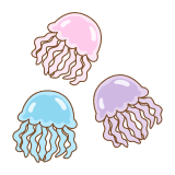 クラゲのフリーイラスト Clip art of jellyfish